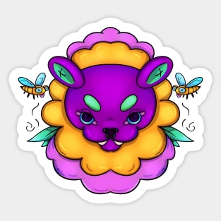 Bear Flower Sticker